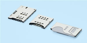 【写真3 SIM PUSH-PUSHタイプ、PUSH-PULLタイプ,
SIDE-ENTRYタイプ】) SIM PUSH-PUSHタイプ、PUSH-PULLタイプ、SIDE-ENTRYタイプ