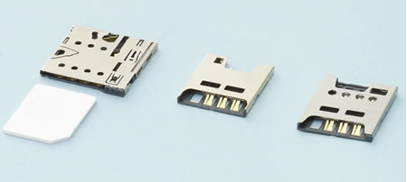 【写真1 microSIMカード用コネクタ】 microSIMカード用コネクタ
